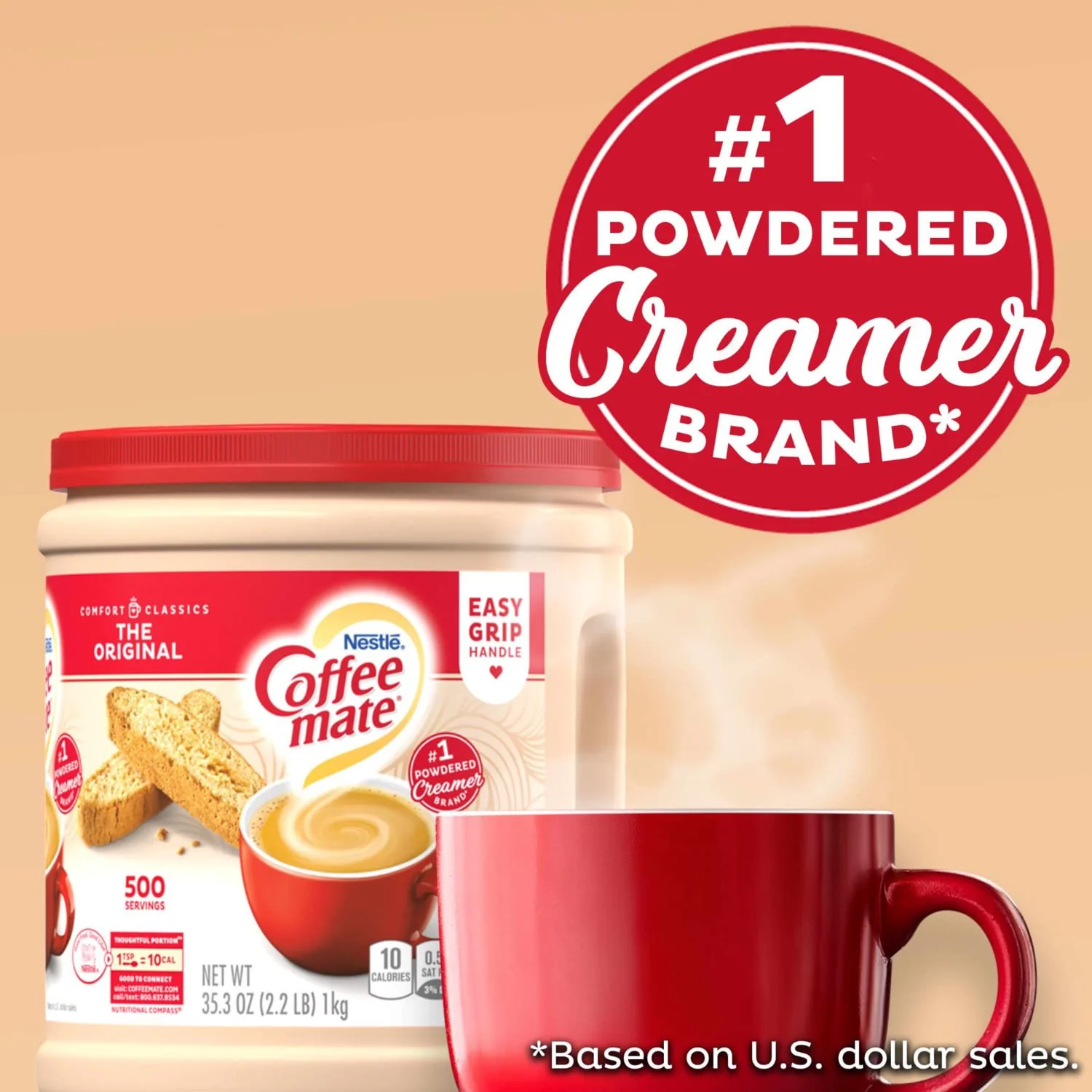 Coffee mate Original Powder Creamer, 35.3 oz Canister with By The Cup Stainless Steel Measuring Spoons - Image 8