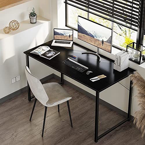 Coleshome 47 Inch Computer Desk, Modern Simple Style Desk for Home Office, Study Student Writing Desk,Black - Image 7