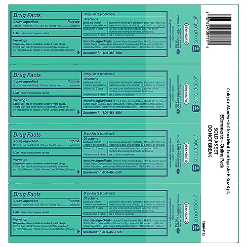 Colgate Max Fresh Whitening Toothpaste with Mini Strips, Clean Mint Toothpaste for Bad Breath, Helps Fight Cavities, Whitens Teeth, and Freshens Breath, 6.3 Ounce (Pack of 4) - Image 5