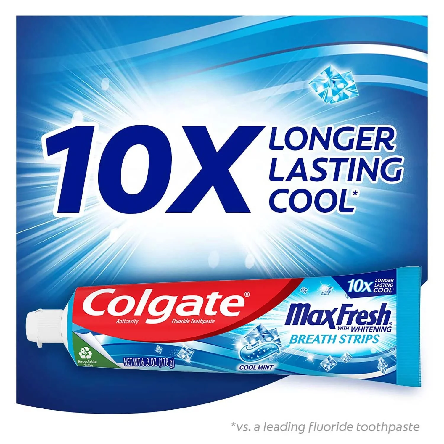 Colgate Max Fresh with Whitening Breath Strips, Cool Mint, 5-Pack 7.3 Ounces - Image 3