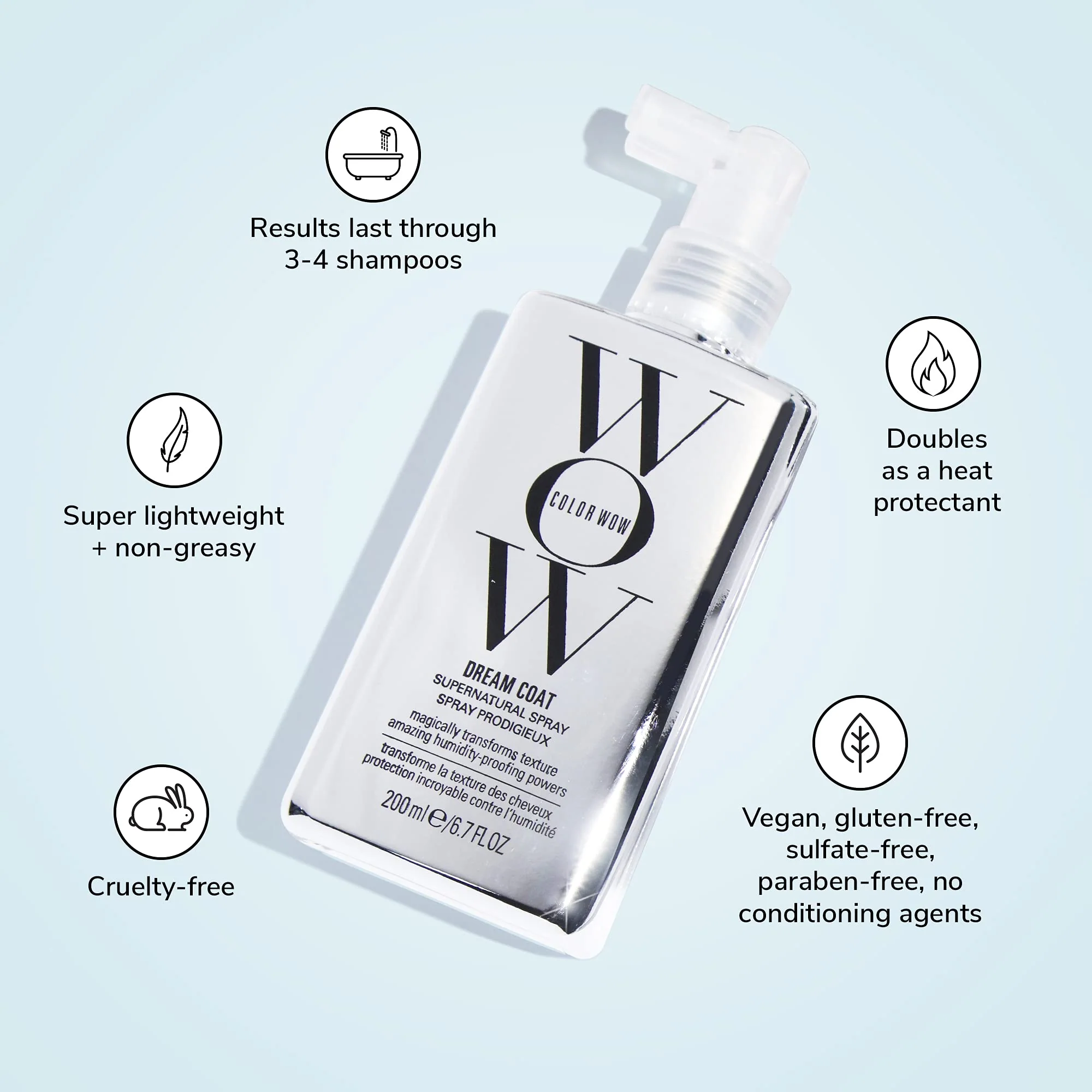COLOR WOW Dream Coat Supernatural Spray, 6.7 Fl Oz – Keep Your Hair Frizz-Free and Shiny No Matter the Weather with Award-Winning Anti-Frizz Spray - Image 5