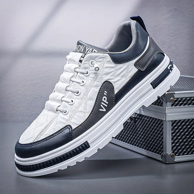 [Colour Block Skateboard Shoes] Men's Chic Street Style Colour Block Skateboard Shoes, Comfy Non Slip Casual Sneakers For Men's Outdoor Activities, Men's Footwear - Image 4