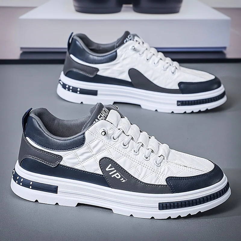 [Colour Block Skateboard Shoes] Men's Chic Street Style Colour Block Skateboard Shoes, Comfy Non Slip Casual Sneakers For Men's Outdoor Activities, Men's Footwear - Image 5