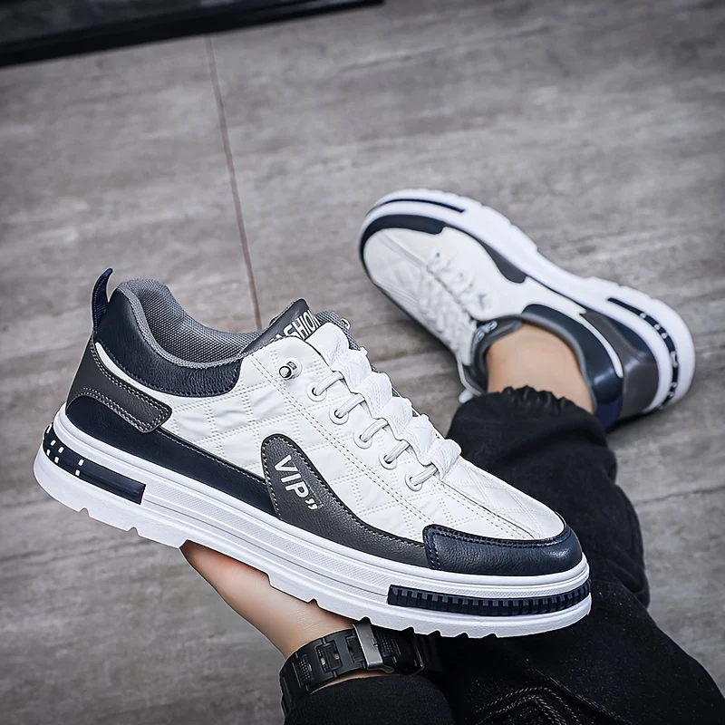 [Colour Block Skateboard Shoes] Men's Chic Street Style Colour Block Skateboard Shoes, Comfy Non Slip Casual Sneakers For Men's Outdoor Activities, Men's Footwear - Image 7