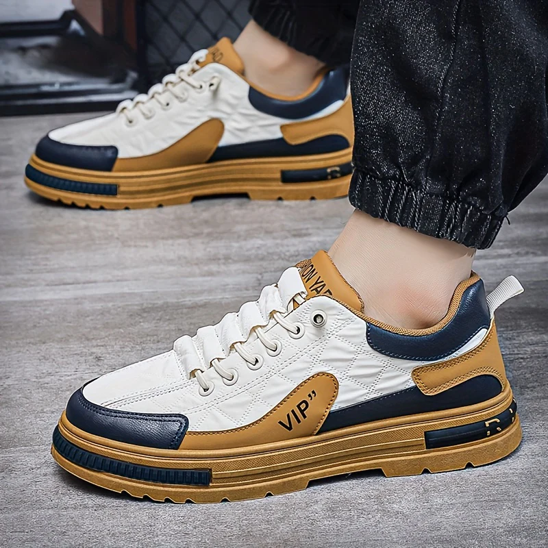 [Colour Block Skateboard Shoes] Men's Chic Street Style Colour Block Skateboard Shoes, Comfy Non Slip Casual Sneakers For Men's Outdoor Activities, Men's Footwear - Image 8