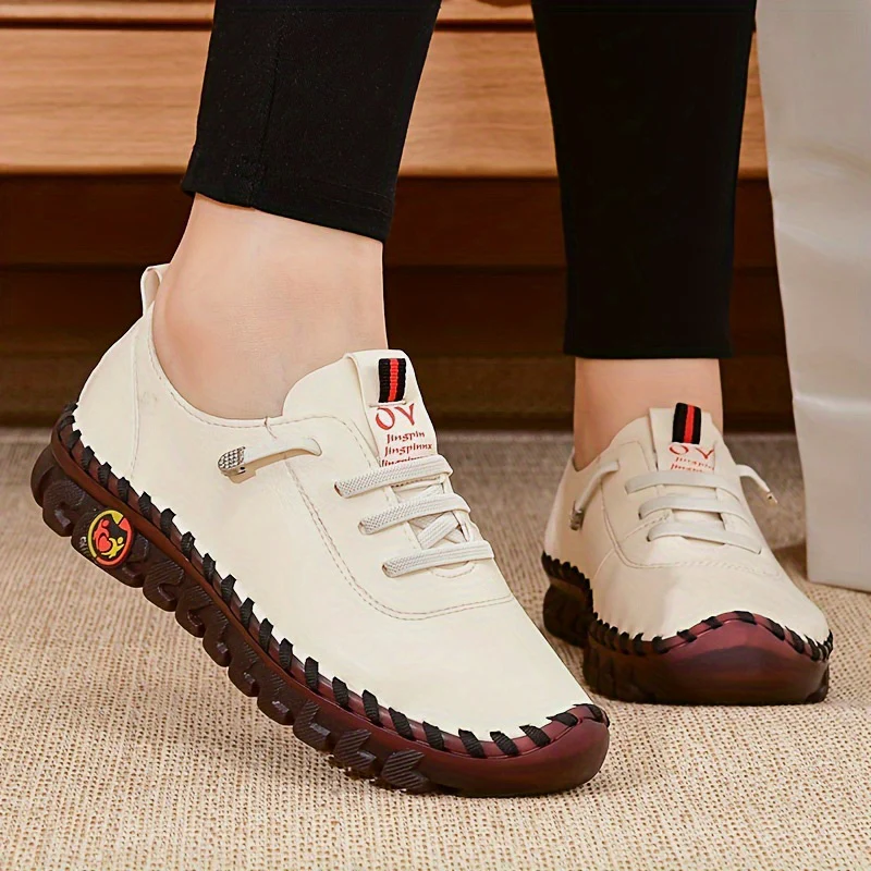 Comfortable Chic - Women's Oxfords - Handmade, Breathable, Lightweight, Non Slip, Lace Up, Slip On, Soft Insoles, Easy Walking Shoes for Everyday Wear - Image 43