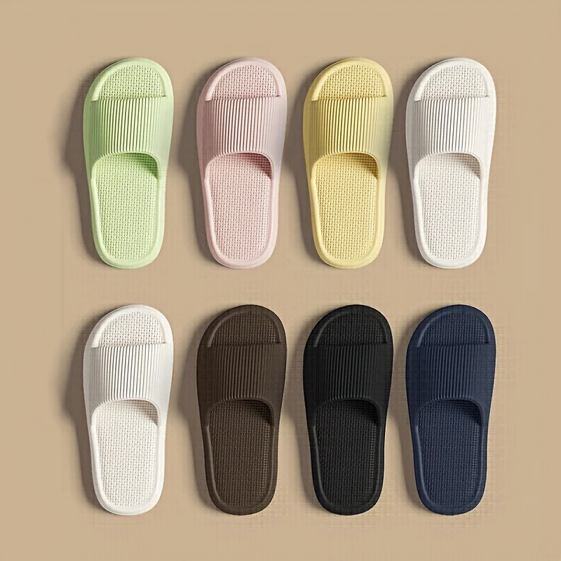 Comfortable EVA Soft Soled Slippers, Non-slip Couple Indoor Home Shower Sandals for Men and Women, Easy to Clean Flip Flops - Image 3