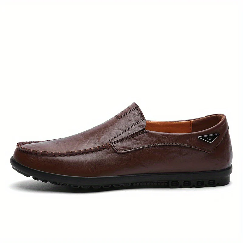 [Comfortable Loafers] CLOHOO Men's Genuine Faux Leather Slip-On Loafers | Non-Slip Comfortable Casual Shoes with Round Toe, Black, Rubber Sole, Faux Cover Lining - All Seasons Durable Footwear, Sleek Loafer Design - Image 36