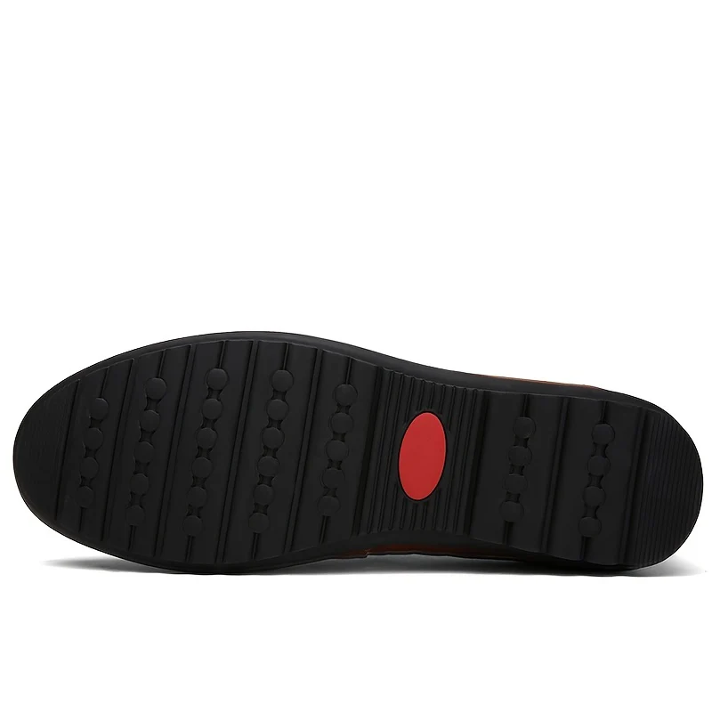 [Comfortable Loafers] CLOHOO Men's Genuine Faux Leather Slip-On Loafers | Non-Slip Comfortable Casual Shoes with Round Toe, Black, Rubber Sole, Faux Cover Lining - All Seasons Durable Footwear, Sleek Loafer Design - Image 5