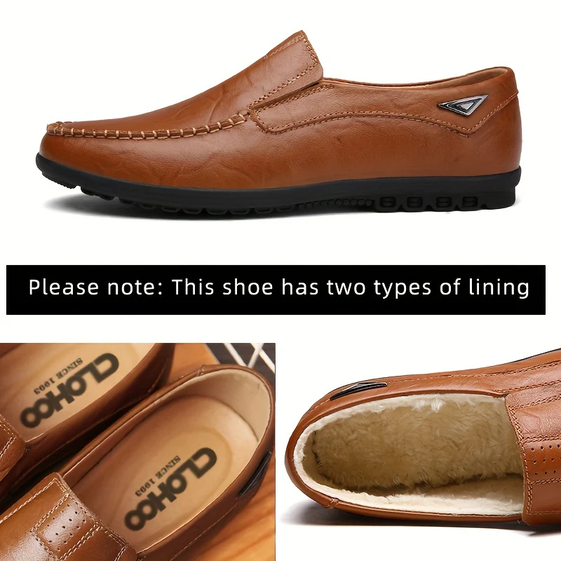 [Comfortable Loafers] CLOHOO Men's Genuine Faux Leather Slip-On Loafers | Non-Slip Comfortable Casual Shoes with Round Toe, Black, Rubber Sole, Faux Cover Lining - All Seasons Durable Footwear, Sleek Loafer Design - Image 6