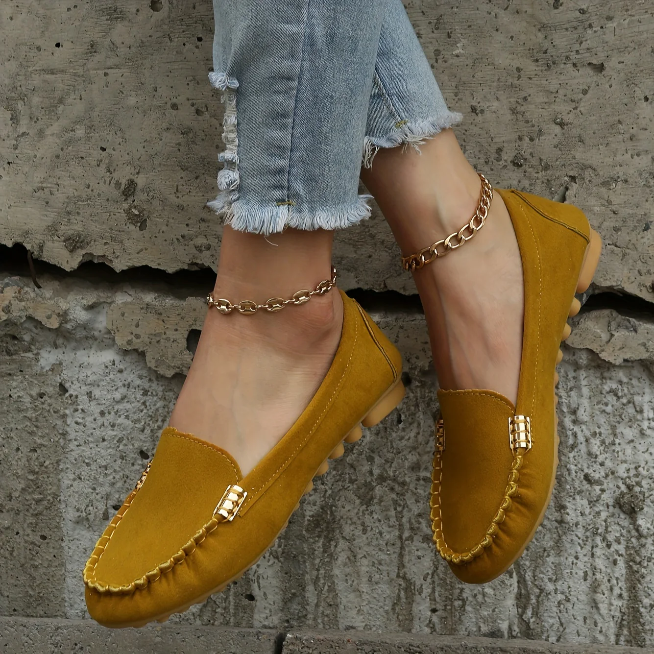 [Comfortable Loafers] Comfortable Round Toe Loafers | Women's Solid Slip On Shoes, Women's Footwear - Image 11