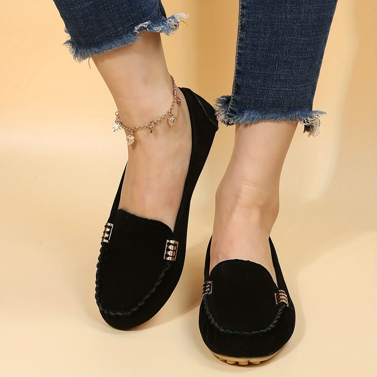 [Comfortable Loafers] Comfortable Round Toe Loafers | Women's Solid Slip On Shoes, Women's Footwear - Image 13