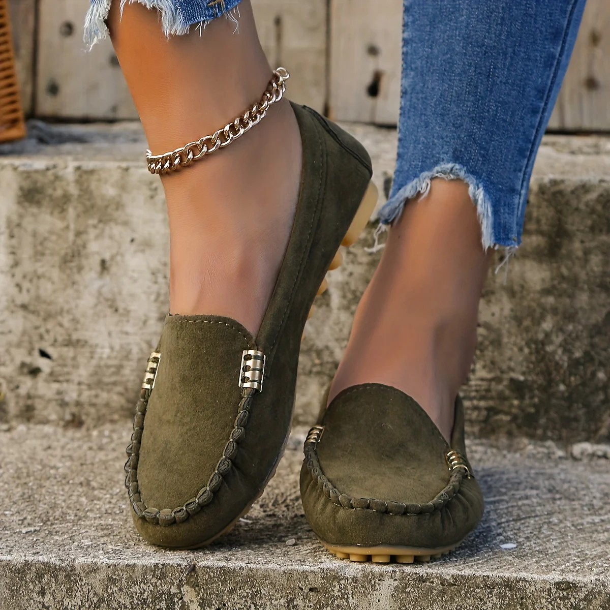 [Comfortable Loafers] Comfortable Round Toe Loafers | Women's Solid Slip On Shoes, Women's Footwear - Image 14