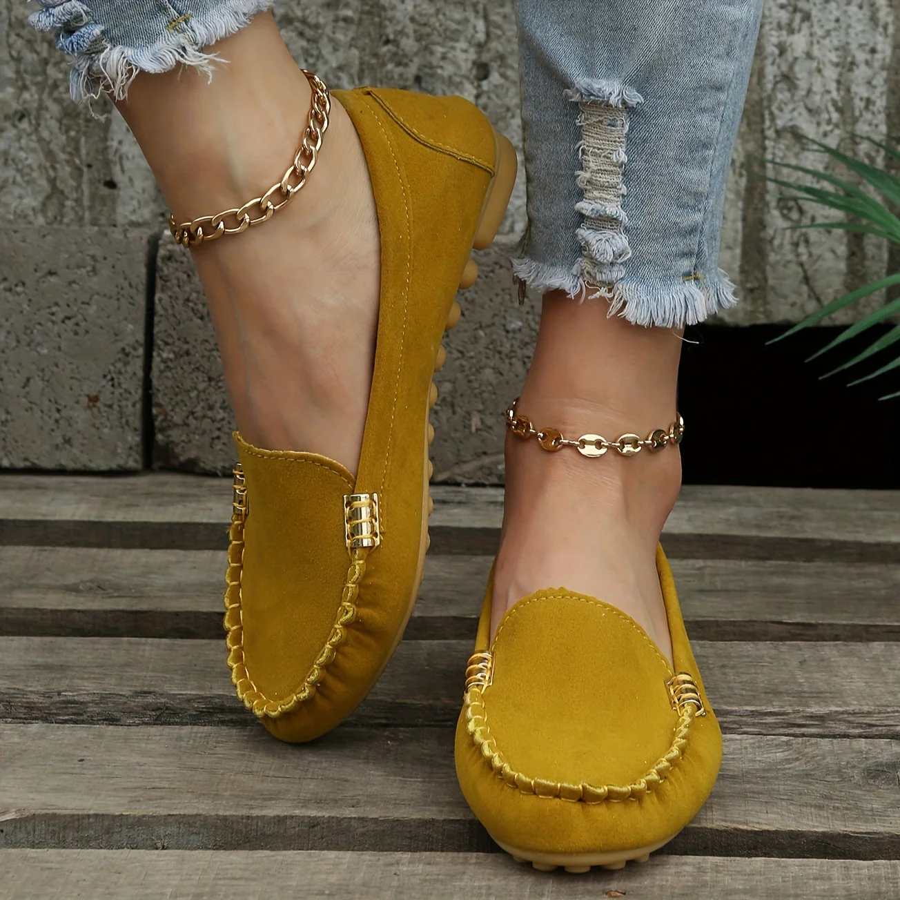 [Comfortable Loafers] Comfortable Round Toe Loafers | Women's Solid Slip On Shoes, Women's Footwear - Image 15
