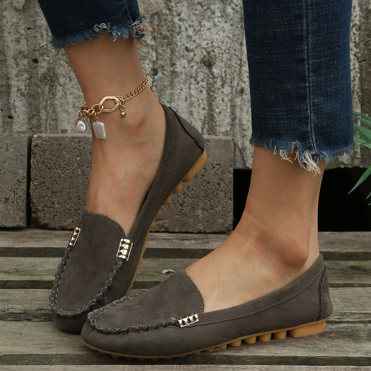 [Comfortable Loafers] Comfortable Round Toe Loafers | Women's Solid Slip On Shoes, Women's Footwear - Image 16