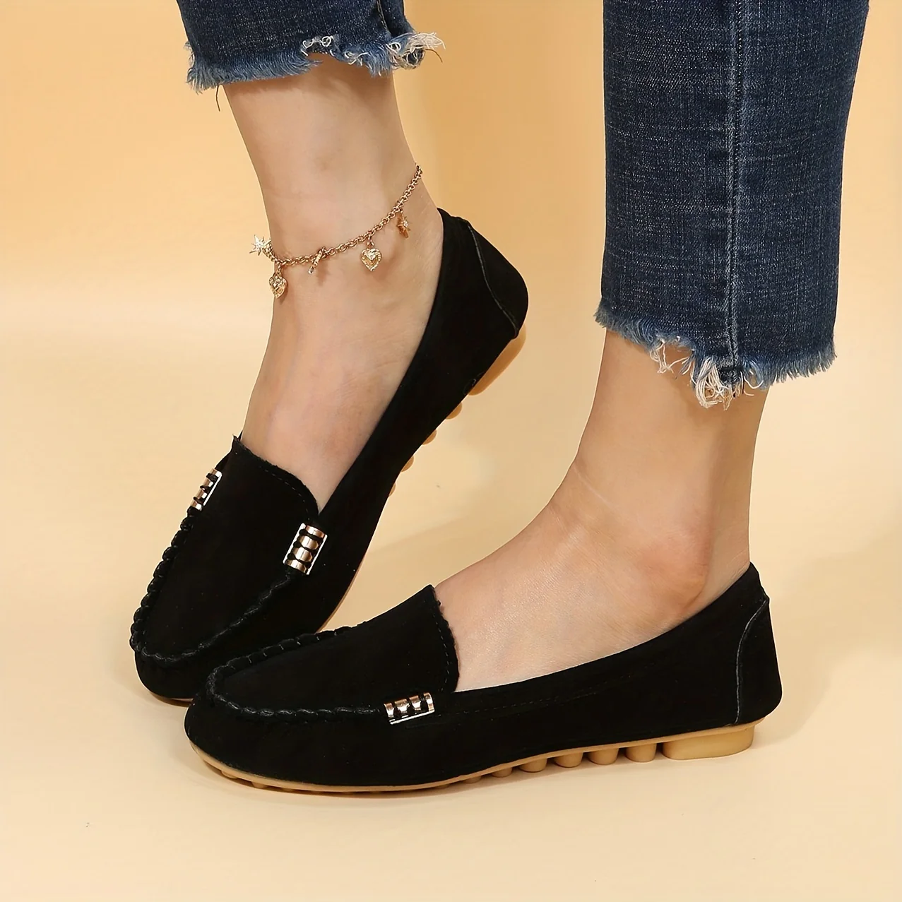 [Comfortable Loafers] Comfortable Round Toe Loafers | Women's Solid Slip On Shoes, Women's Footwear - Image 17