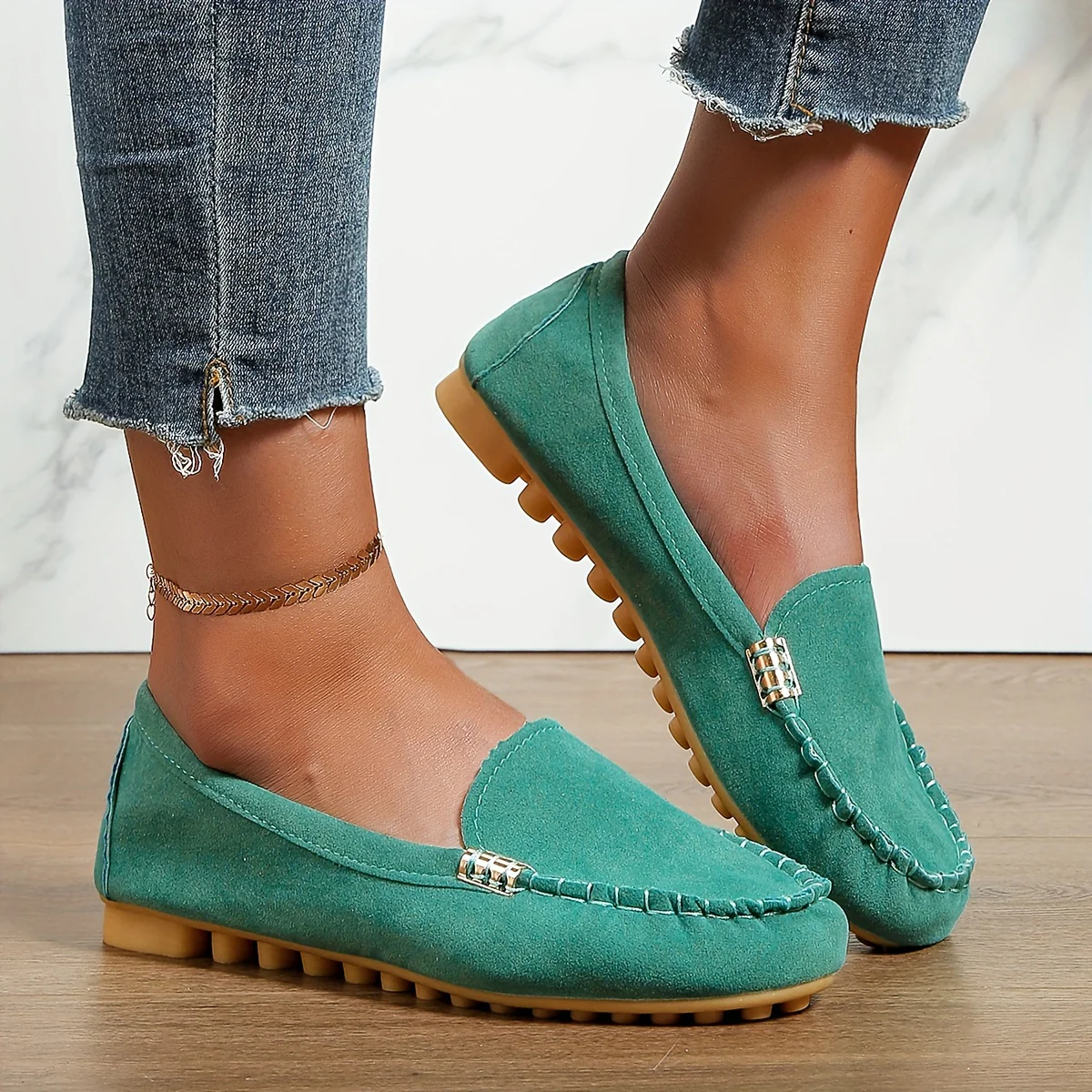 [Comfortable Loafers] Comfortable Round Toe Loafers | Women's Solid Slip On Shoes, Women's Footwear - Image 18