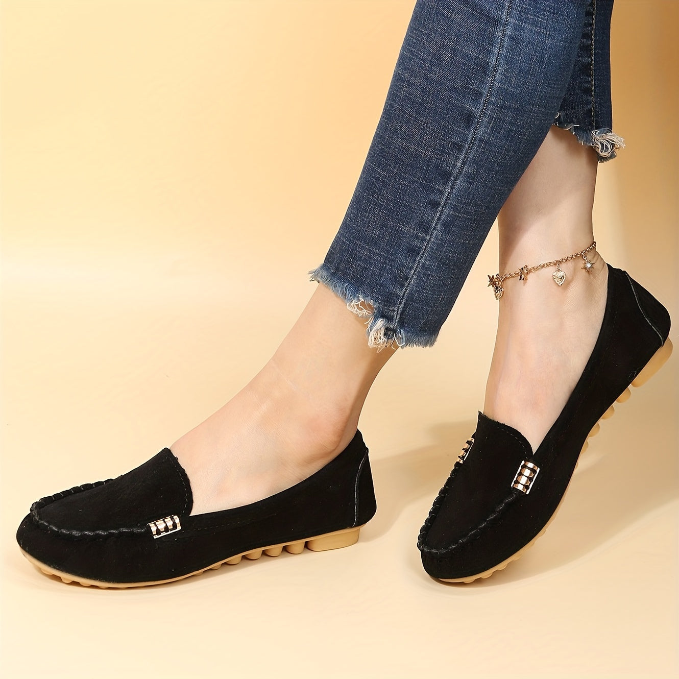 [Comfortable Loafers] Comfortable Round Toe Loafers | Women's Solid Slip On Shoes, Women's Footwear - Image 21