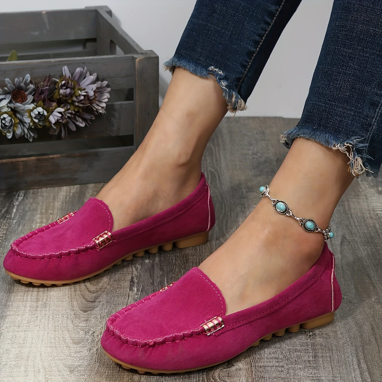 [Comfortable Loafers] Comfortable Round Toe Loafers | Women's Solid Slip On Shoes, Women's Footwear - Image 25