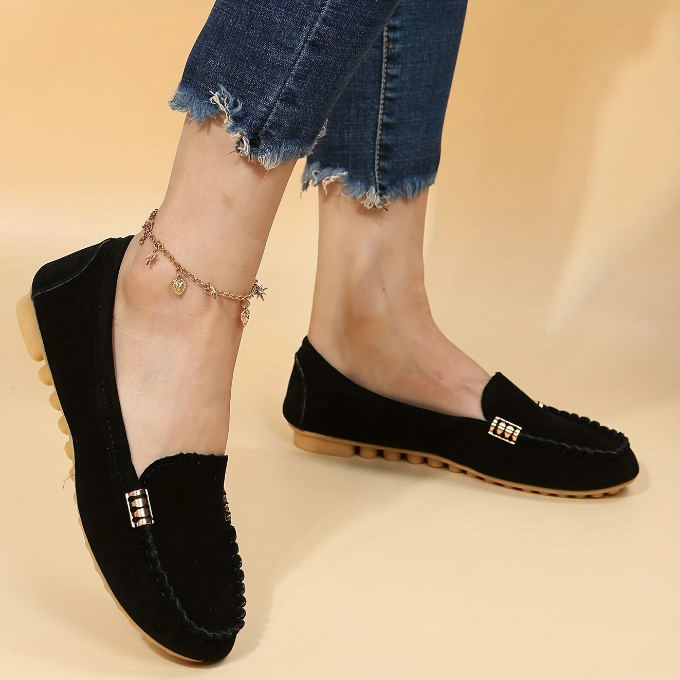 [Comfortable Loafers] Comfortable Round Toe Loafers | Women's Solid Slip On Shoes, Women's Footwear - Image 27