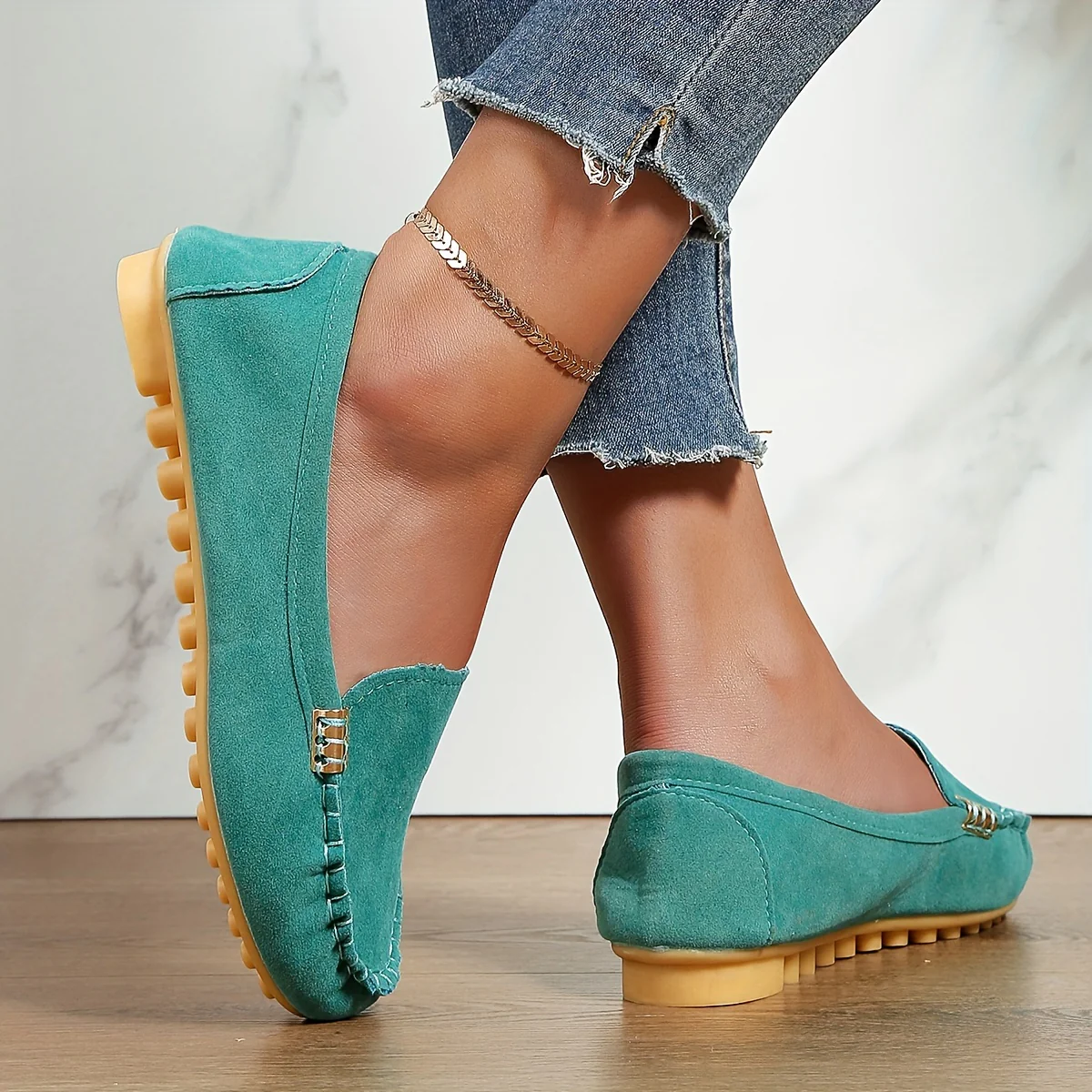 [Comfortable Loafers] Comfortable Round Toe Loafers | Women's Solid Slip On Shoes, Women's Footwear - Image 29