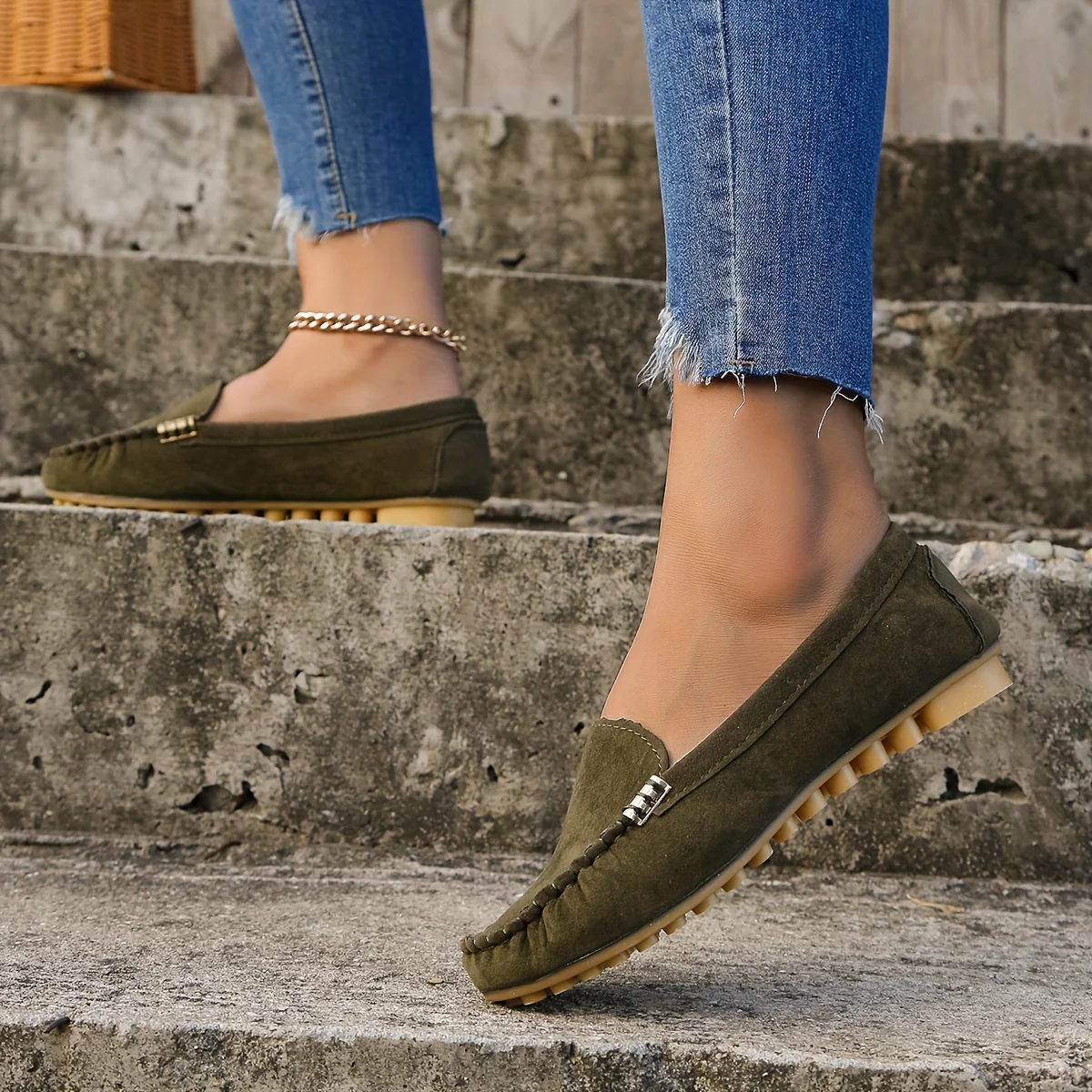 [Comfortable Loafers] Comfortable Round Toe Loafers | Women's Solid Slip On Shoes, Women's Footwear - Image 30
