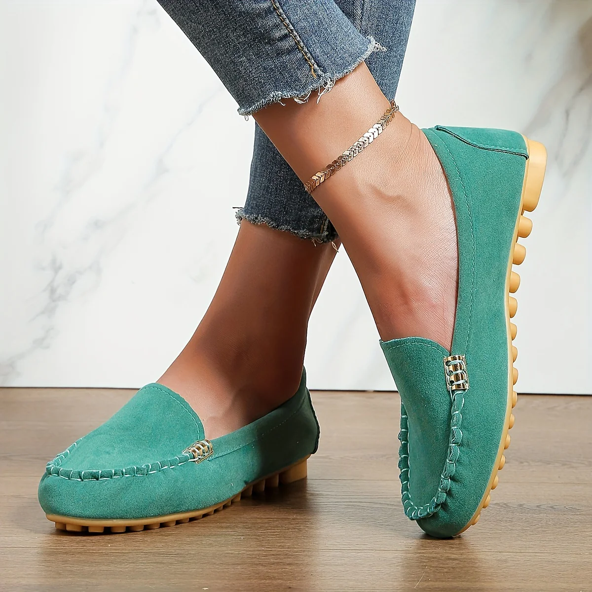 [Comfortable Loafers] Comfortable Round Toe Loafers | Women's Solid Slip On Shoes, Women's Footwear - Image 31
