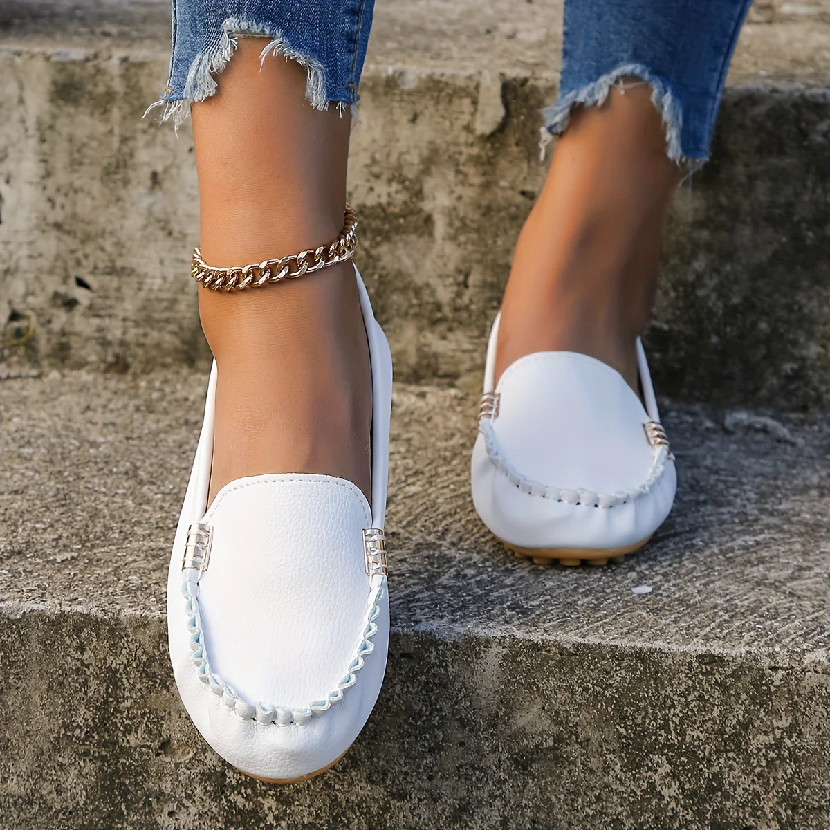 [Comfortable Loafers] Comfortable Round Toe Loafers | Women's Solid Slip On Shoes, Women's Footwear - Image 34