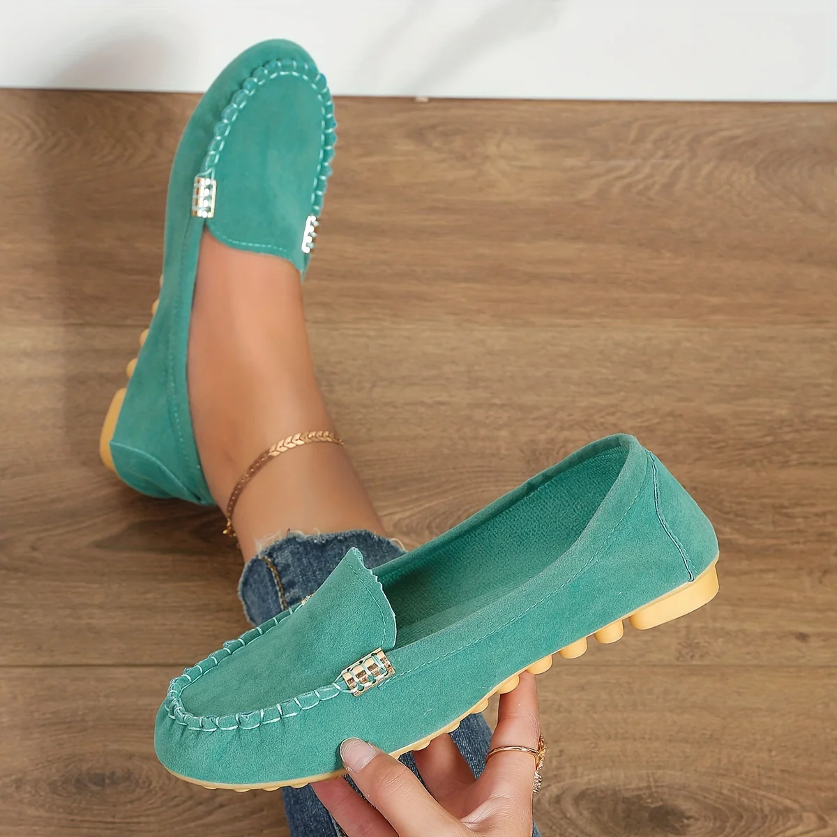 [Comfortable Loafers] Comfortable Round Toe Loafers | Women's Solid Slip On Shoes, Women's Footwear - Image 36