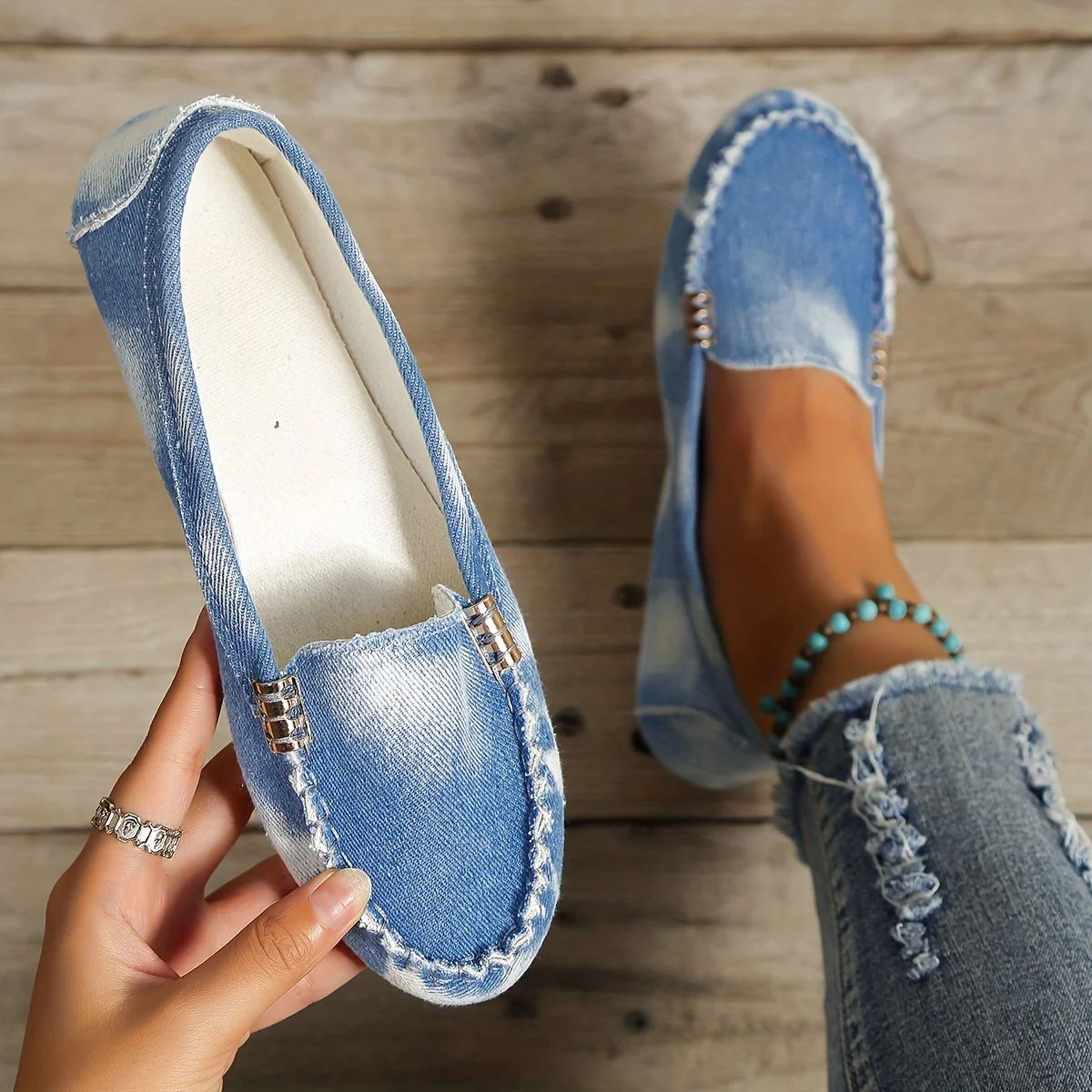[Comfortable Loafers] Comfortable Round Toe Loafers | Women's Solid Slip On Shoes, Women's Footwear - Image 37