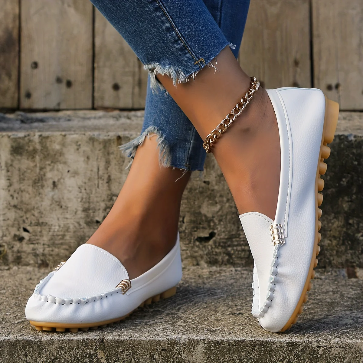 [Comfortable Loafers] Comfortable Round Toe Loafers | Women's Solid Slip On Shoes, Women's Footwear - Image 42