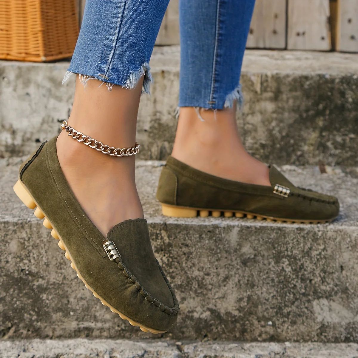 [Comfortable Loafers] Comfortable Round Toe Loafers | Women's Solid Slip On Shoes, Women's Footwear - Image 43