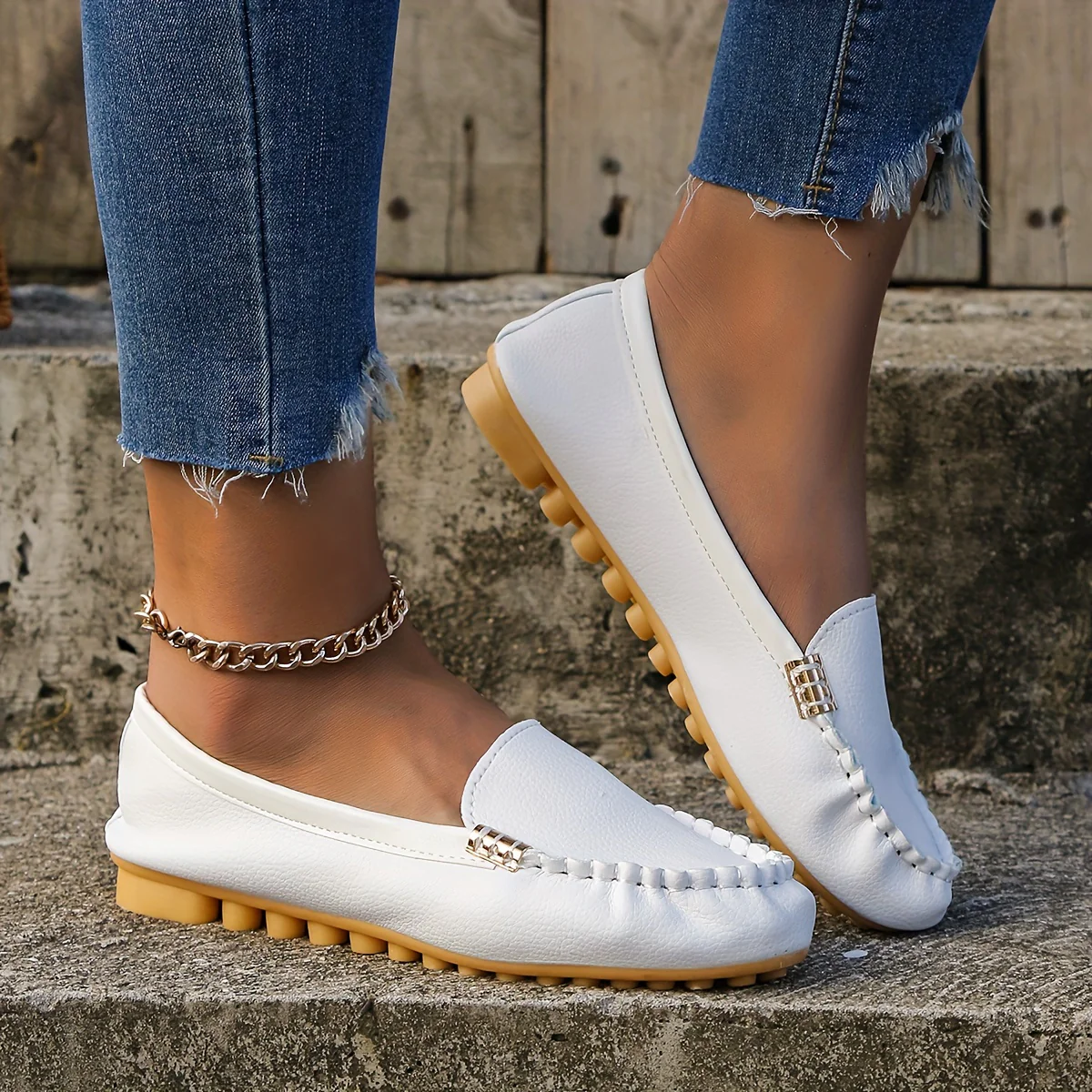[Comfortable Loafers] Comfortable Round Toe Loafers | Women's Solid Slip On Shoes, Women's Footwear - Image 44