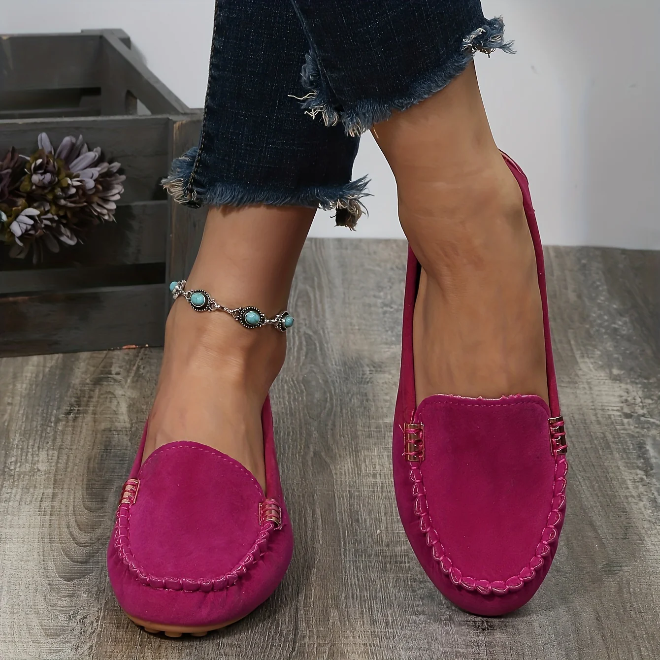 [Comfortable Loafers] Comfortable Round Toe Loafers | Women's Solid Slip On Shoes, Women's Footwear - Image 5