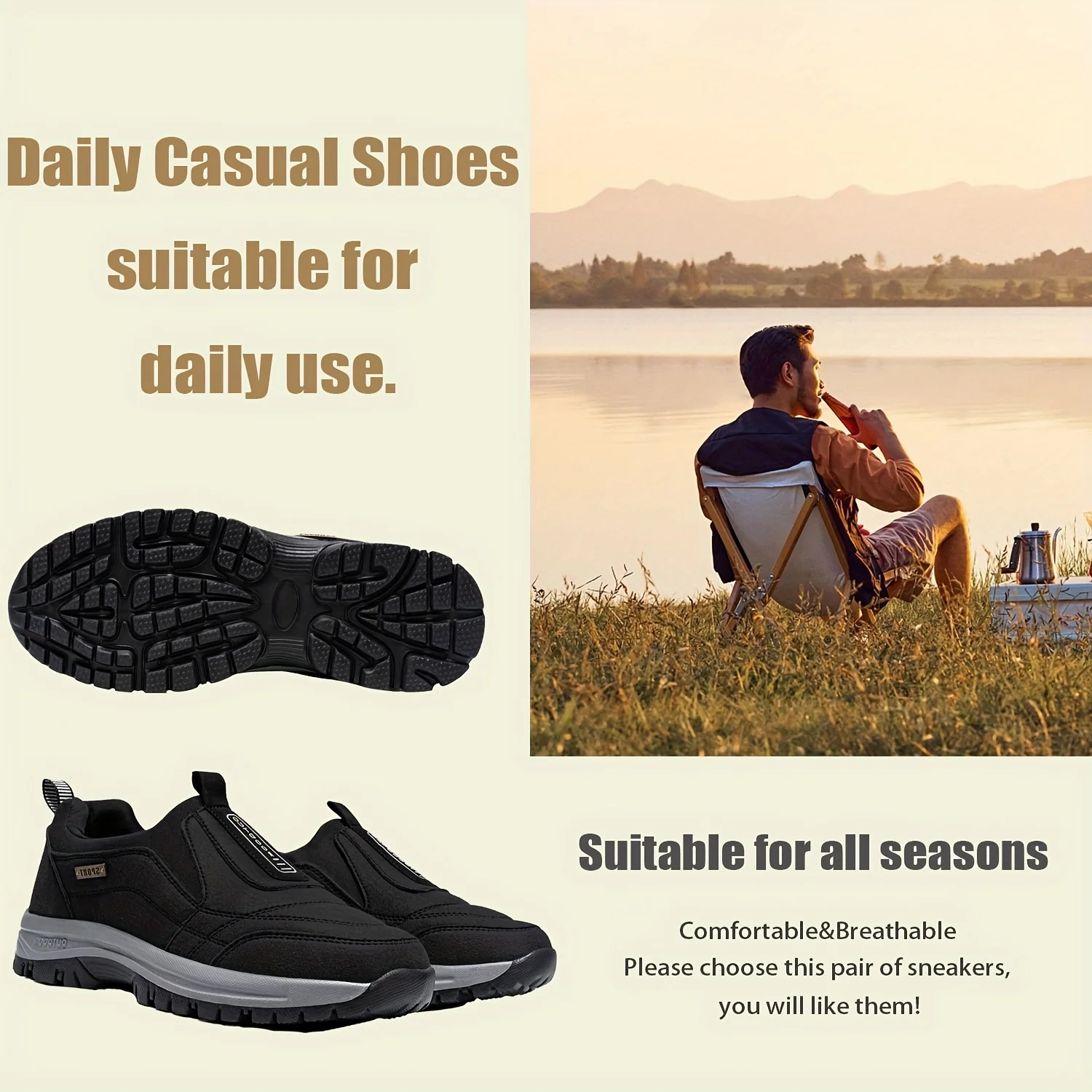 [Comfortable Men's Shoes] Breathable And Comfortable Spring And Summer Men's Casual Shoes | One Foot On Black/blue New Products Selling Well - Image 9