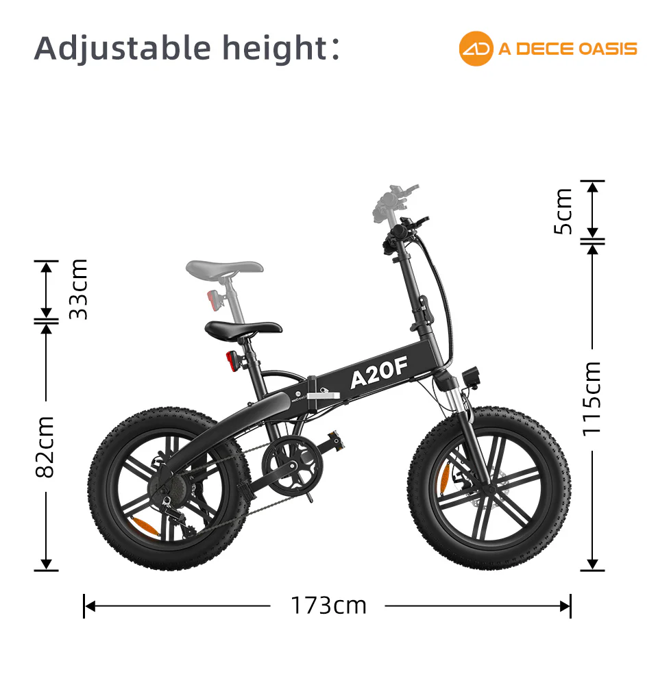 Comfortable riding ebike 80km assisting range shimano 7 speed transmission ADO A20F folding electric bicycle - Image 8