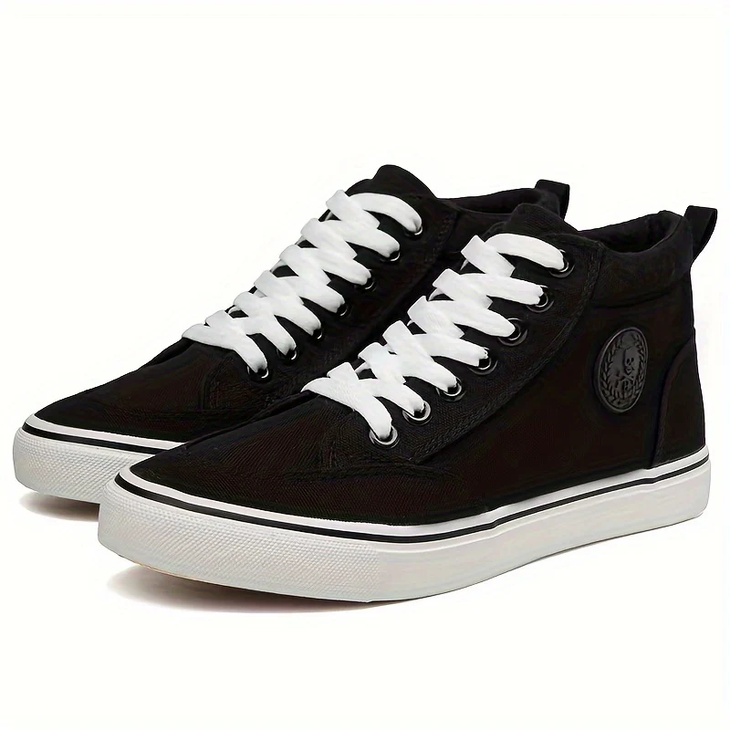 Comfy High-Top Canvas Sneakers - Soft, Breathable, Non-Slip, Durable Rubber Sole, Lace-Up Closure, Perfect for Walking, Casual Outings, and Everyday Wear - Men's Footwear - Image 6