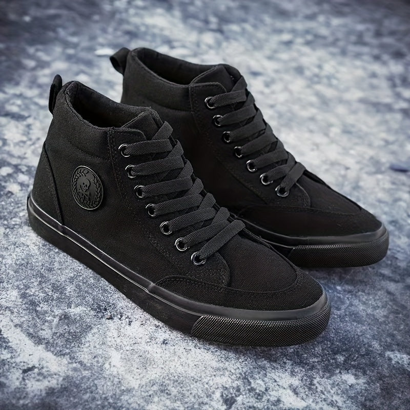 Comfy High-Top Canvas Sneakers - Soft, Breathable, Non-Slip, Durable Rubber Sole, Lace-Up Closure, Perfect for Walking, Casual Outings, and Everyday Wear - Men's Footwear - Image 8