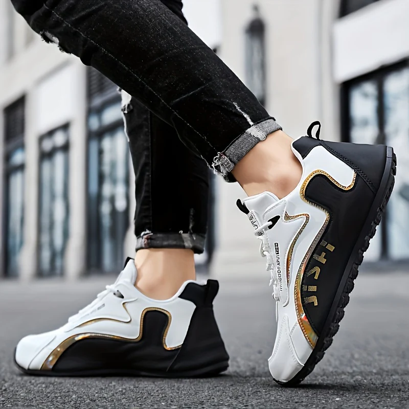 Comfy Men's Casual Shoes - Breathable Fabric Uppers, Non-slip Soles, Lace-up Closure, Perfect for Walking, Driving, All Seasons - Image 2