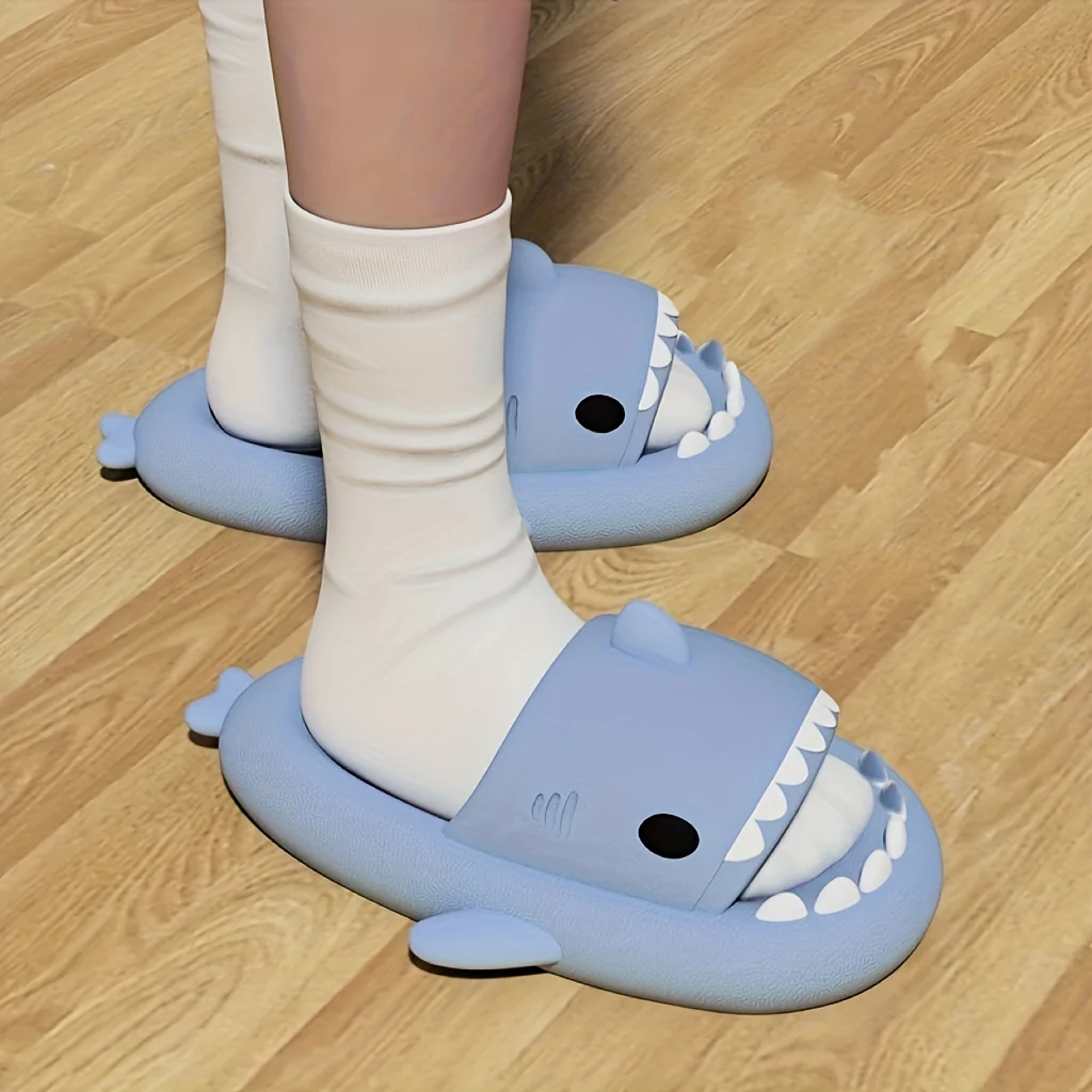 Comfy Shark Cartoon Slides - Unisex Slippers with Soft Wear-Resistant Soles for Casual Summer Outdoor Beach Wear - Breathable, Lightweight, and Easy to Clean - Image 3