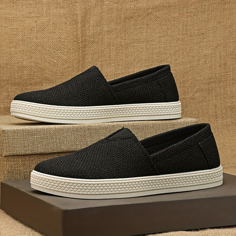 Comfy Slip-On Loafers - Men's Canvas Shoes with Breathable Solid Colours, Non-Slip Soles, Durable Design for Outdoor Activities and Casual Walking - Comfortable, Relaxed Fit for Men's Footwear - Image 13