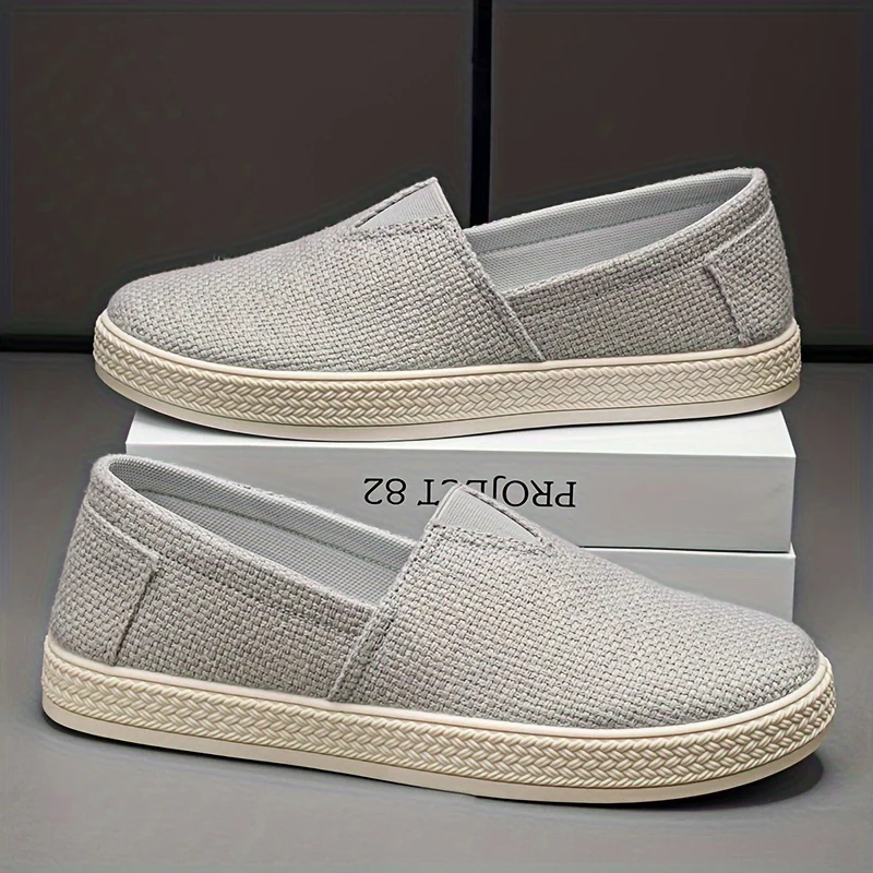 Comfy Slip-On Loafers - Men's Canvas Shoes with Breathable Solid Colours, Non-Slip Soles, Durable Design for Outdoor Activities and Casual Walking - Comfortable, Relaxed Fit for Men's Footwear - Image 3