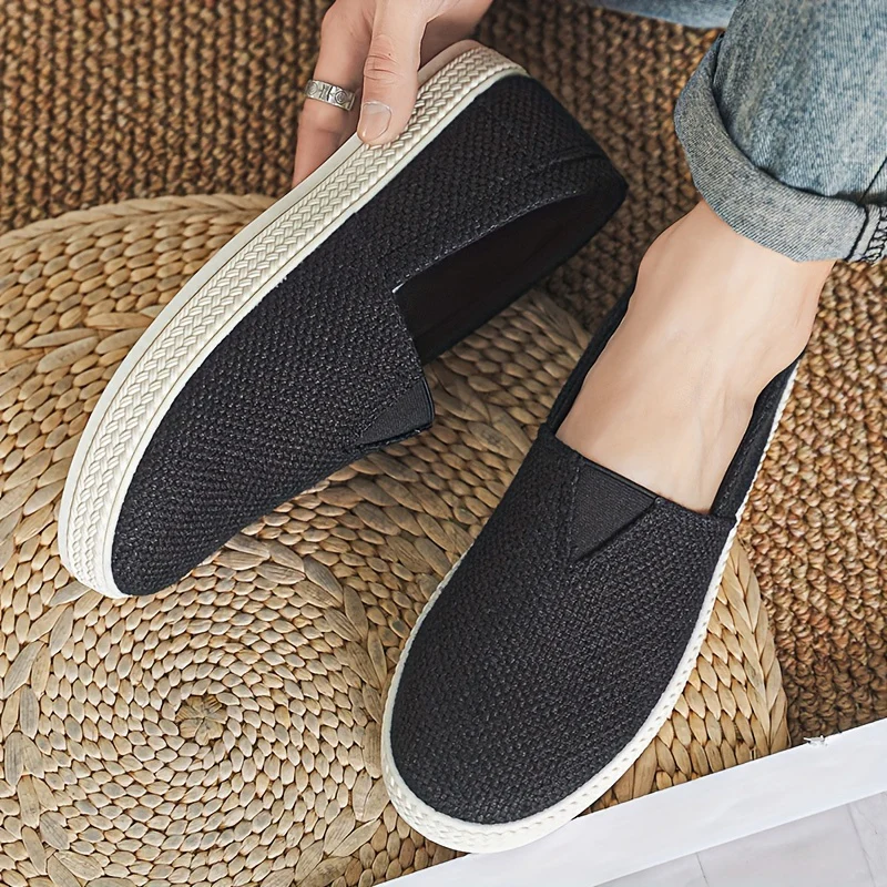 Comfy Slip-On Loafers - Men's Canvas Shoes with Breathable Solid Colours, Non-Slip Soles, Durable Design for Outdoor Activities and Casual Walking - Comfortable, Relaxed Fit for Men's Footwear - Image 6