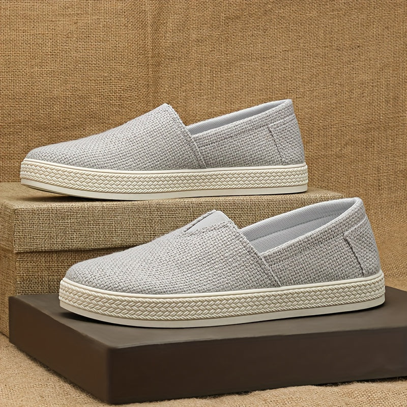 Comfy Slip-On Loafers - Men's Canvas Shoes with Breathable Solid Colours, Non-Slip Soles, Durable Design for Outdoor Activities and Casual Walking - Comfortable, Relaxed Fit for Men's Footwear - Image 8