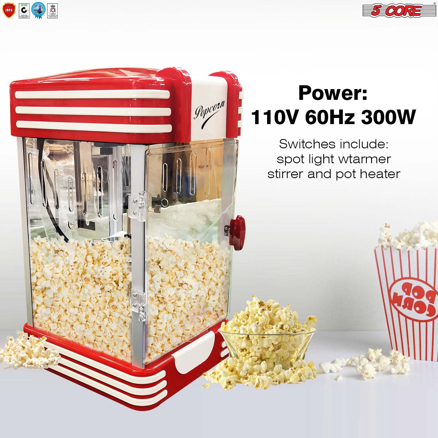 Commercial Popcorn Machine Also used in Home; Party; Movie Theater Style 4 oz. Ounce Antique 300 Watts Big Grande Size 5 Core-POP-850 - Image 8