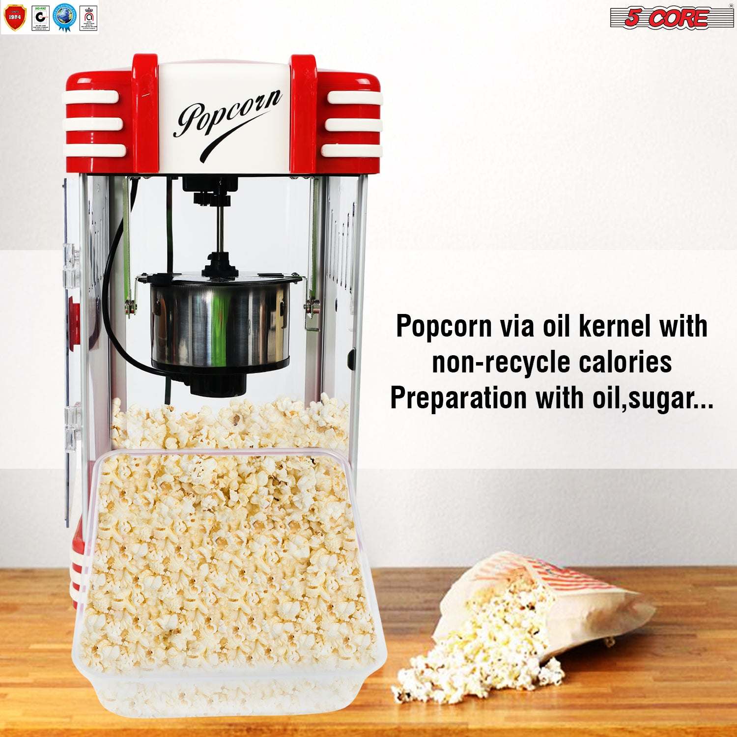 Commercial Popcorn Machine Also used in Home; Party; Movie Theater Style 4 oz. Ounce Antique 300 Watts Big Grande Size 5 Core-POP-850 - Image 9