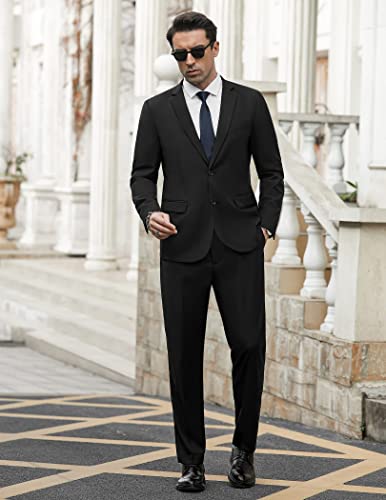 COOFANDY Men's 2 Piece Suits Classic Fit 2 Button Dress Suits Tuxedo Jacket Blazer for Wedding Business Dinner Prom - Image 3