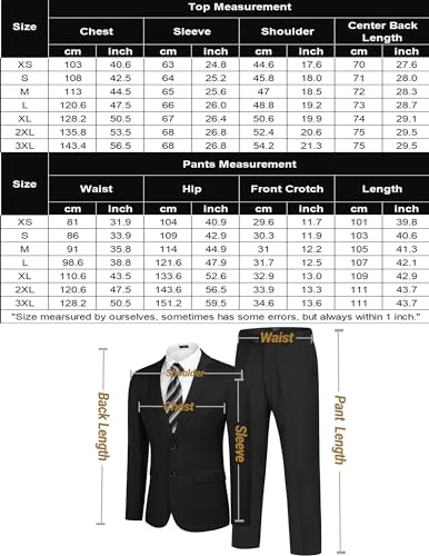 COOFANDY Men's 2 Piece Suits Classic Fit 2 Button Dress Suits Tuxedo Jacket Blazer for Wedding Business Dinner Prom - Image 5