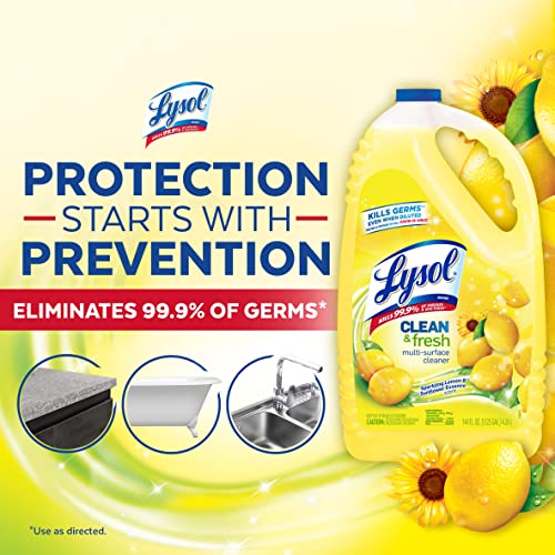 Lysol Multi-Surface Cleaner, Sanitizing and Disinfecting Pour, to Clean and Deodorize, Sparkling Lemon and Sunflower Essence, 210 Fl Oz - Image 2