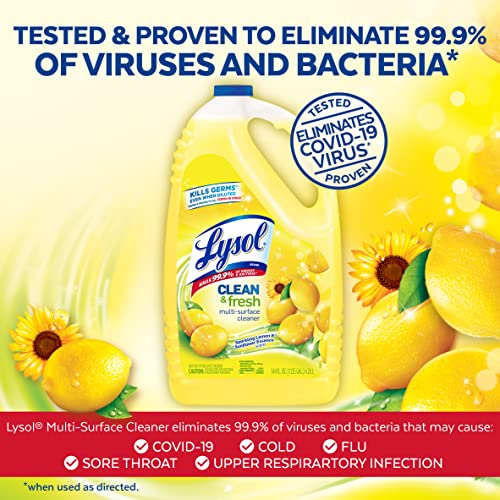 Lysol Multi-Surface Cleaner, Sanitizing and Disinfecting Pour, to Clean and Deodorize, Sparkling Lemon and Sunflower Essence, 210 Fl Oz - Image 5